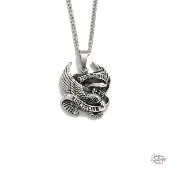 Collier pendentif Johnny Hallyday Live to ride
