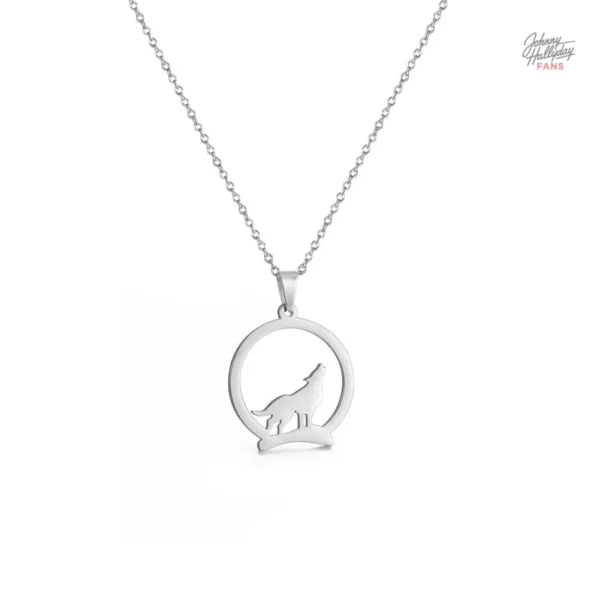 Collier pendentif Johnny Hallyday Loup - modèle élégant