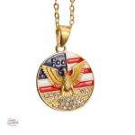 Collier pendentif Johnny Hallyday Médaillon Aigle America