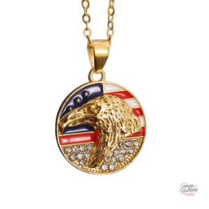 Collier médaillon Aigle America - Johnny Hallyday