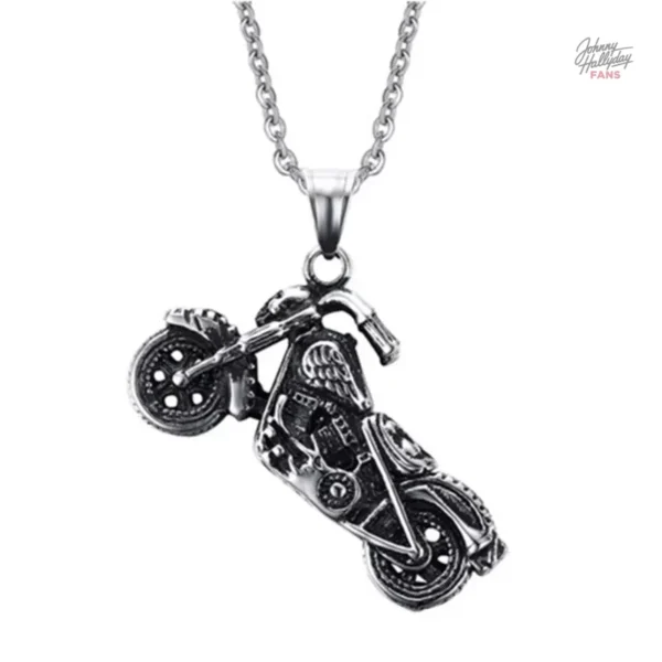 Collier pendentif Johnny Hallyday Motard - modèle élégant