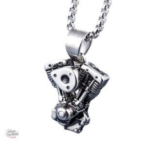Pendentif motard Johnny Hallyday en collier élégant