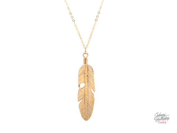 Collier Johnny Hallyday - Pendentif plume élégant