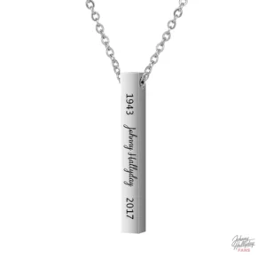 Collier pendentif Johnny Hallyday Signature - modèle unique