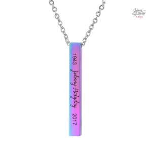 Pendentif signature Johnny Hallyday - collier stylé