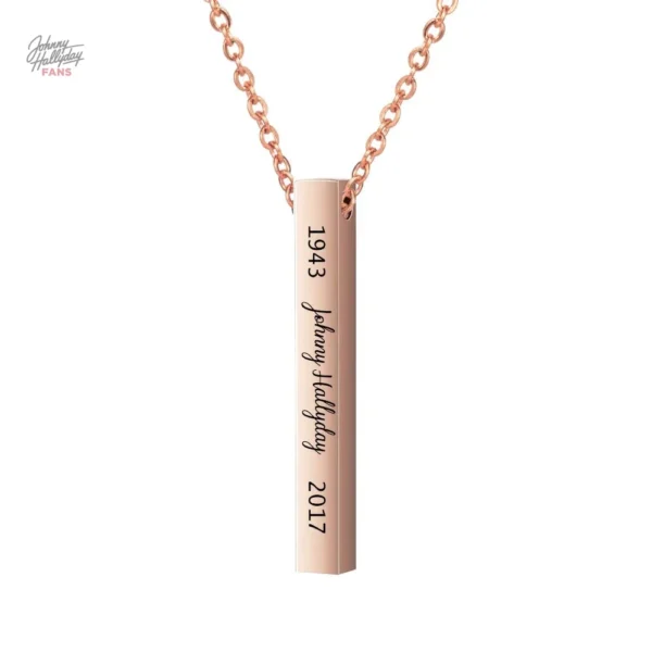Collier avec pendentif Johnny Hallyday - design élégant