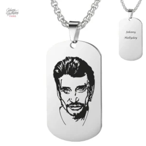 Collier plaque Johnny Hallyday, 4 modèles disponibles