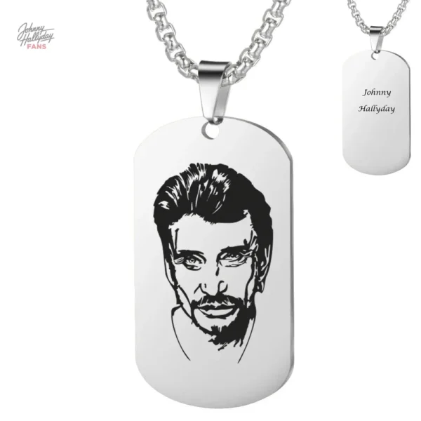 Collier plaque Johnny Hallyday, 4 modèles disponibles