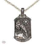 Collier Johnny Hallyday Aigle en métal élégant