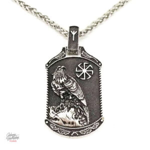 Collier Johnny Hallyday Aigle en métal élégant
