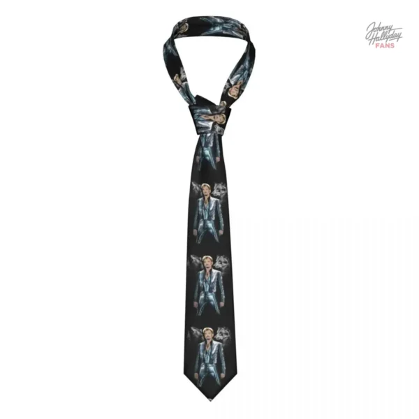 Cravate en satin Johnny Hallyday pour un brio élégant