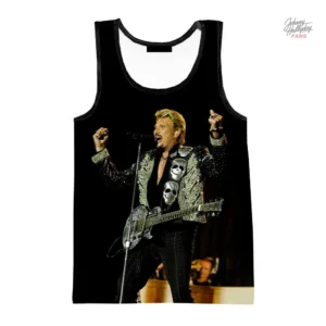 Débardeur Johnny Hallyday modèle 20 en coton noir