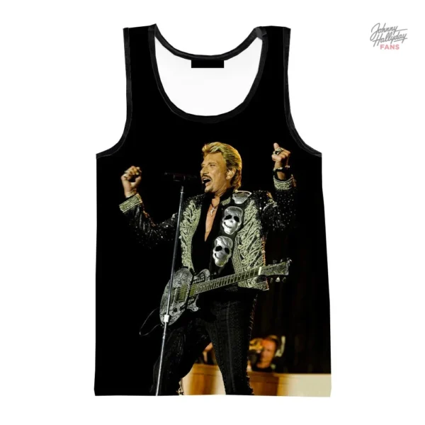 Débardeur Johnny Hallyday modèle 20 en coton noir