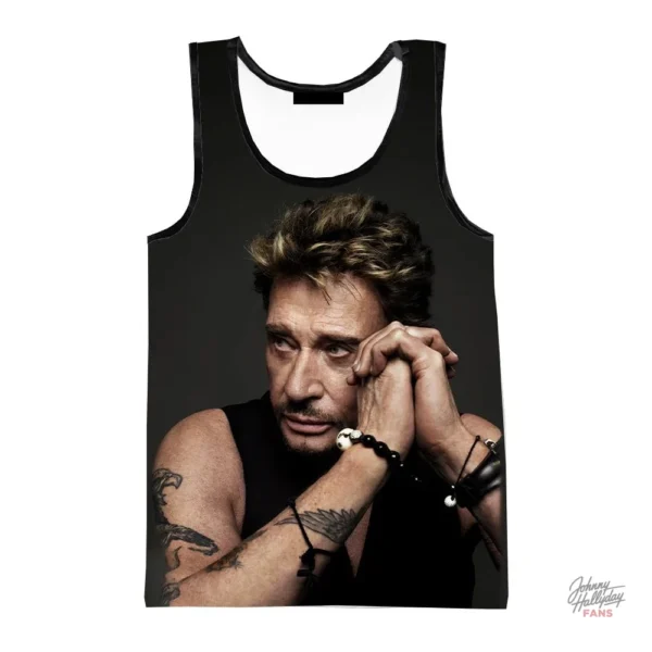 Débardeur Johnny Hallyday modèle 6 en noir