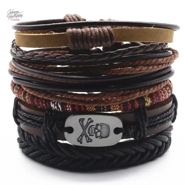 Set de 7 bracelets inspirés par Johnny Hallyday