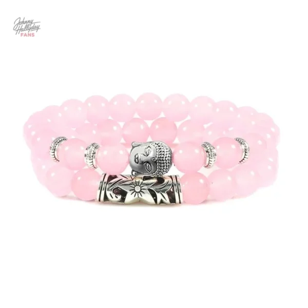 Ensemble de bracelets rock, style Bouddha, Johnny Hallyday