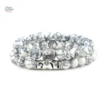 Ensemble de bracelets, style Bouddha, esprit rock