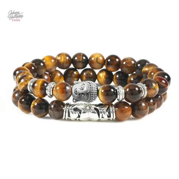 Bracelets Johnny Hallyday, design Bouddha, élégance décontractée