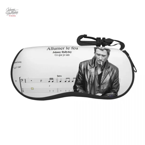Johnny Hallyday étui à lunettes - Style vintage