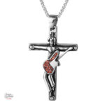 Collier Johnny Hallyday avec pendentif en forme de guitare