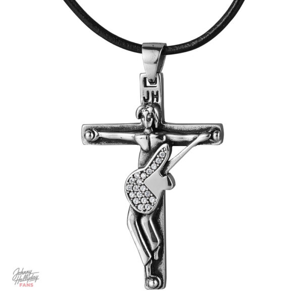 Modèle 2 du collier pendentif Johnny Hallyday Croix