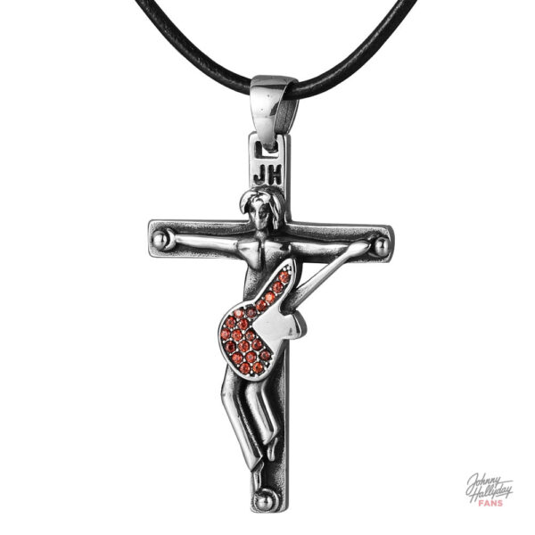 Pendentif Johnny Hallyday Croix guitare modèle 3