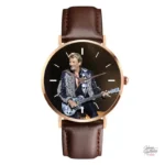 Montre Johnny Hallyday modèle 1 en bleu vibrant