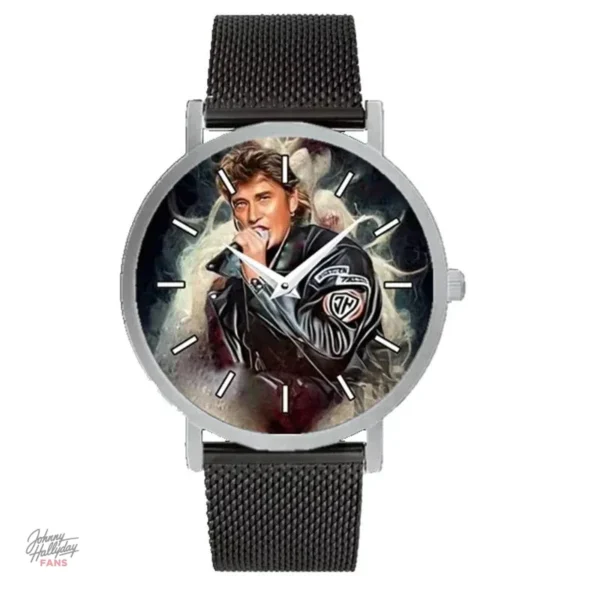 Montre Johnny Hallyday 15 avec bracelet métal bicolore