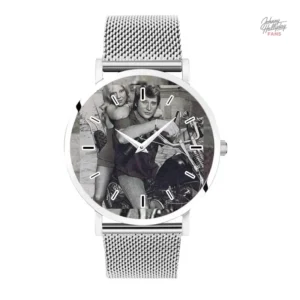 Montre Johnny Hallyday, design élégant et bracelet en deux couleurs