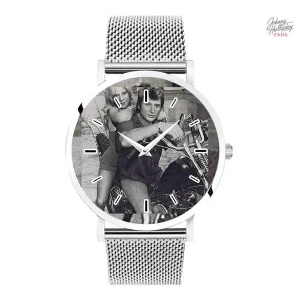 Montre Johnny Hallyday, design élégant et bracelet en deux couleurs