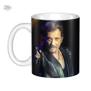 Mug Johnny Hallyday - Design noir et blanc