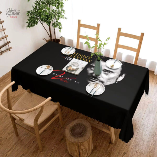 Nappe rectangulaire pour événements Johnny Hallyday