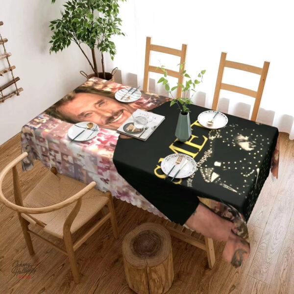 Nappe rectangulaire Johnny Hallyday 140 x 180 cm - vue 2