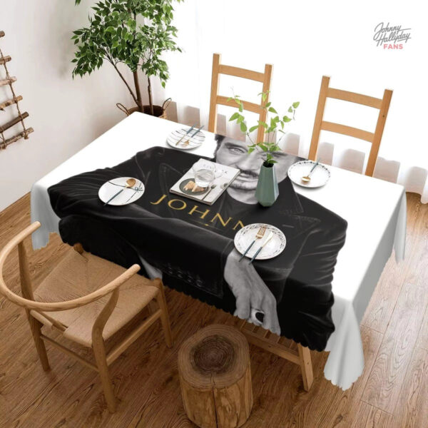 Nappe rectangulaire Johnny Hallyday pour tables