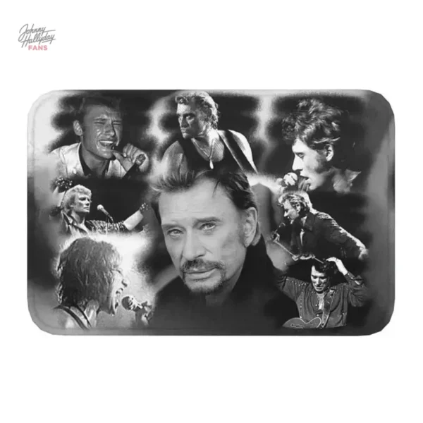 Tapis Johnny Hallyday, 40 cm x 60 cm, design moderne