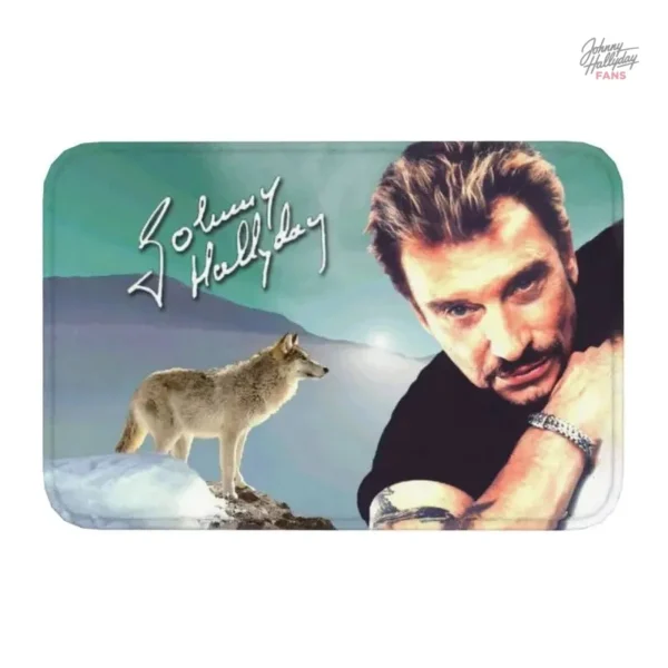 Tapis Johnny Hallyday, 40 cm x 60 cm, style rétro