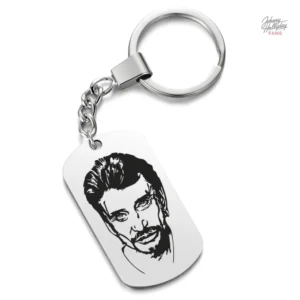 Porte-clés plaque avec logo Johnny Hallyday