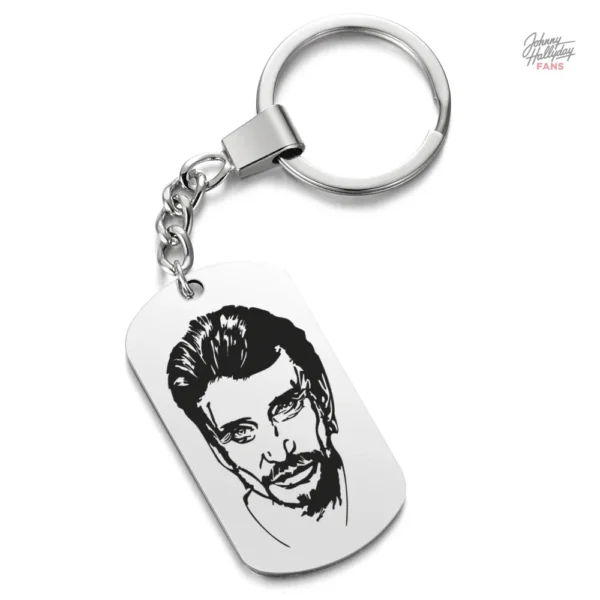 Porte-clés plaque avec logo Johnny Hallyday