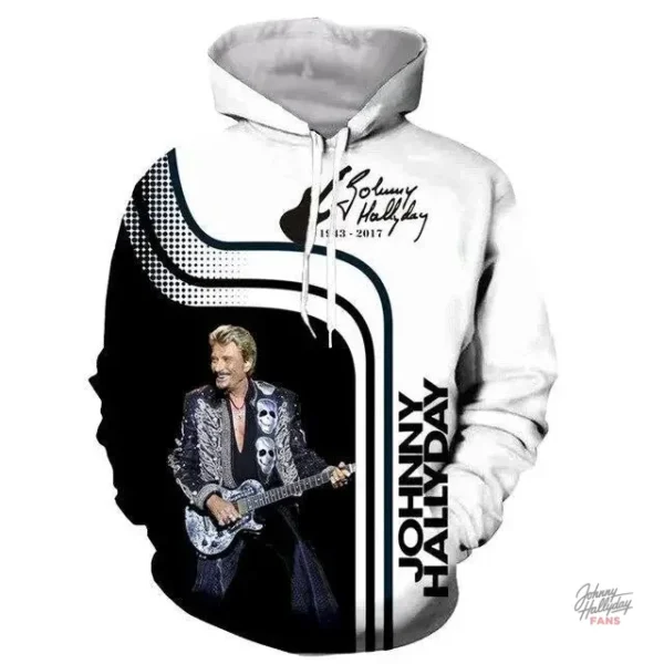 Sweat-shirt à capuche Johnny Hallyday modèle 1