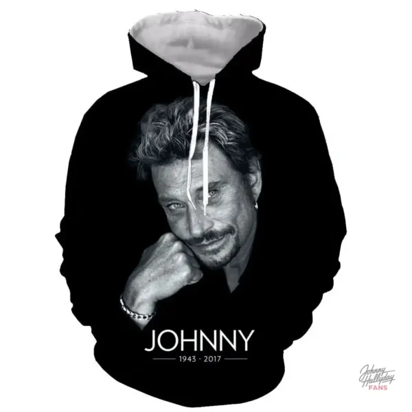 Sweat-shirt à capuche Johnny Hallyday modèle 2