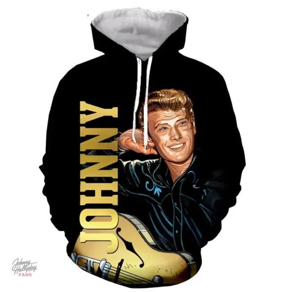 Sweat-shirt à capuche Johnny Hallyday modèle 26