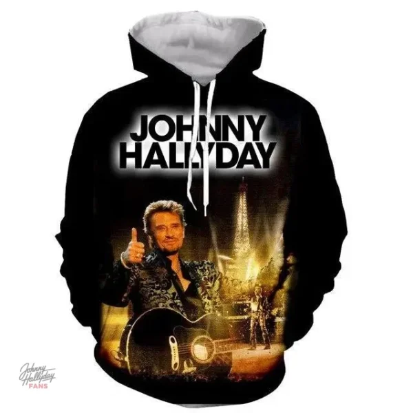 Sweat-shirt à capuche Johnny Hallyday modèle 3