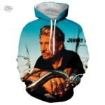 Sweat-shirt à capuche Johnny Hallyday modèle 31