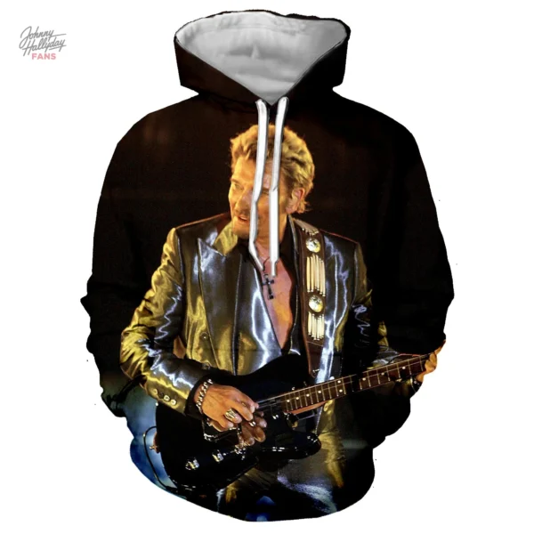 Sweat-shirt à capuche Johnny Hallyday modèle 33