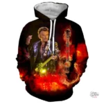 Sweat-shirt à capuche Johnny Hallyday modèle 34