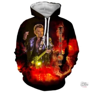 Sweat-shirt à capuche Johnny Hallyday modèle 34