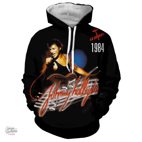 Sweat-shirt à capuche Johnny Hallyday modèle 39