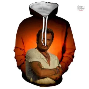 Sweat-shirt à capuche Johnny Hallyday modèle 40