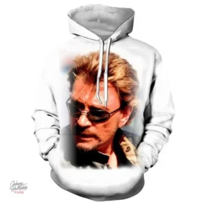 Sweat-shirt à capuche Johnny Hallyday modèle 41