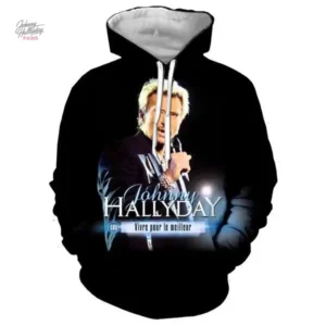 Sweat-shirt à capuche Johnny Hallyday modèle 42